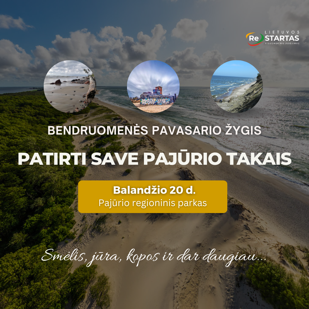 Bendruomenės pavasario žygis – PATIRTI SAVE PAJŪRIO TAKAIS balandžio 20 d.