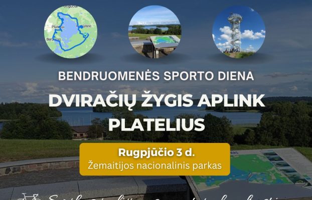 Bendruomenės sporto diena – DVIRAČIŲ ŽYGIS APLINK PLATELIUS rugpjūčio 3 d.