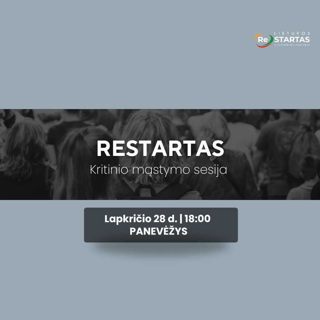 „ReSTARTAS” kritinio mąstymo sesija PANEVĖŽYJE lapkričio 28 d.